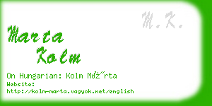 marta kolm business card